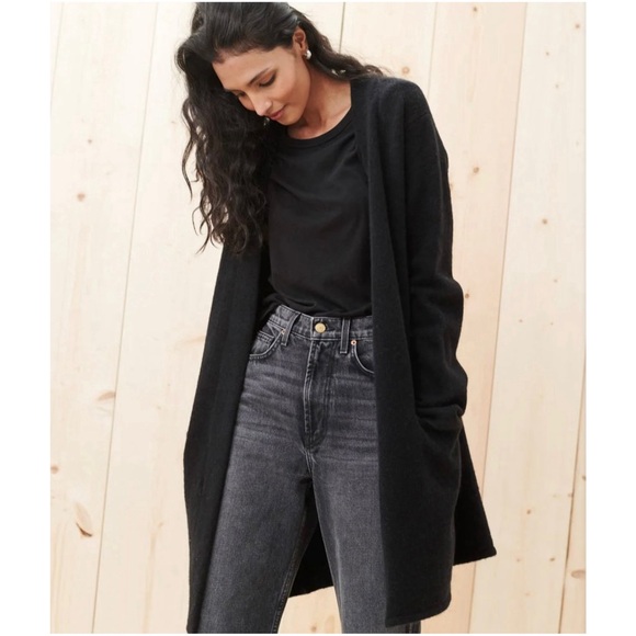 Jenni Kayne Merino Wool-Blend Sweater Coat Black Size Small. - Picture 2 of 4